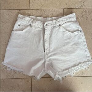 Levi White Denim Women Shorts